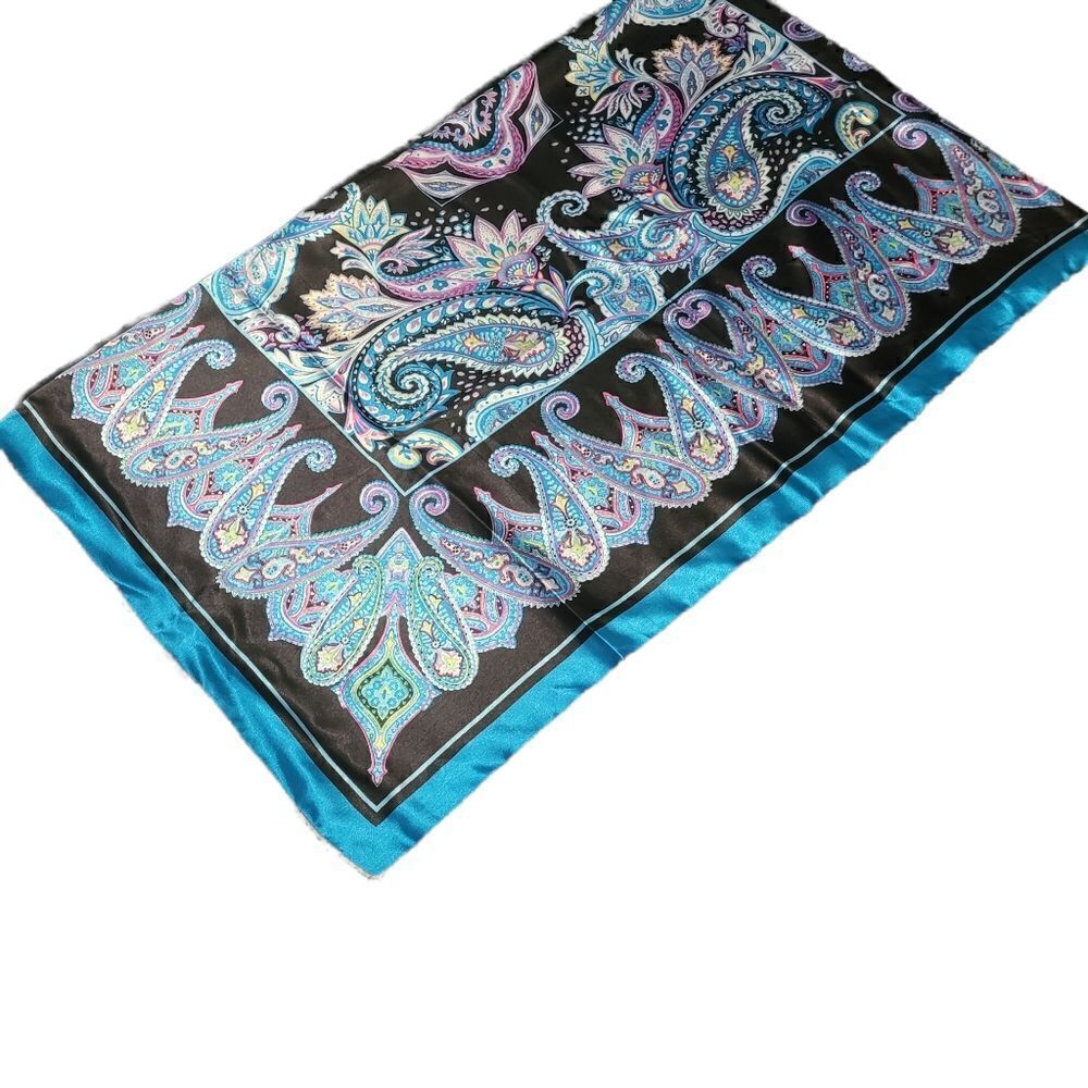 Blue black paisley scarf/ Purse Wrap
